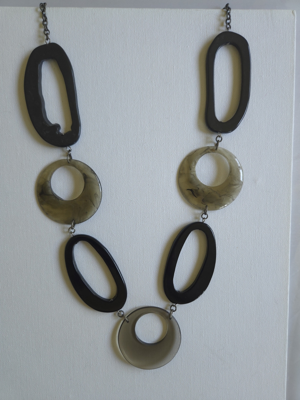 Vintage Y2K Chunky Geometric Resin Bib Necklace